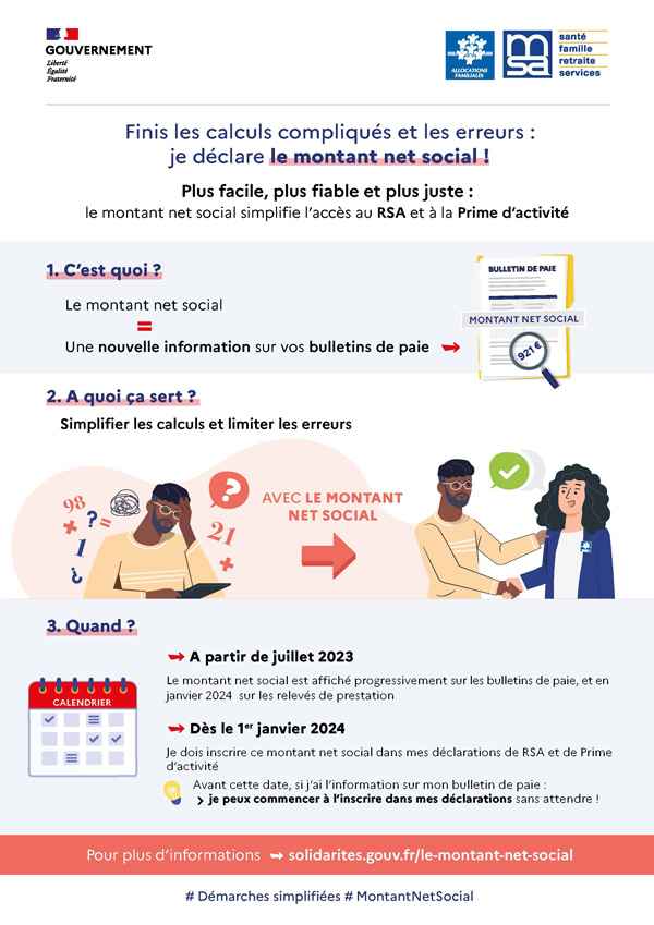 Explications du montant net sociale